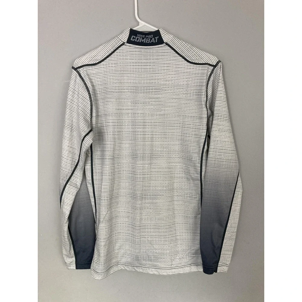 Nike Pro Combat Shirt Men M White Hyperwarm DriFit Fitted Base Layer Thermal EUC
